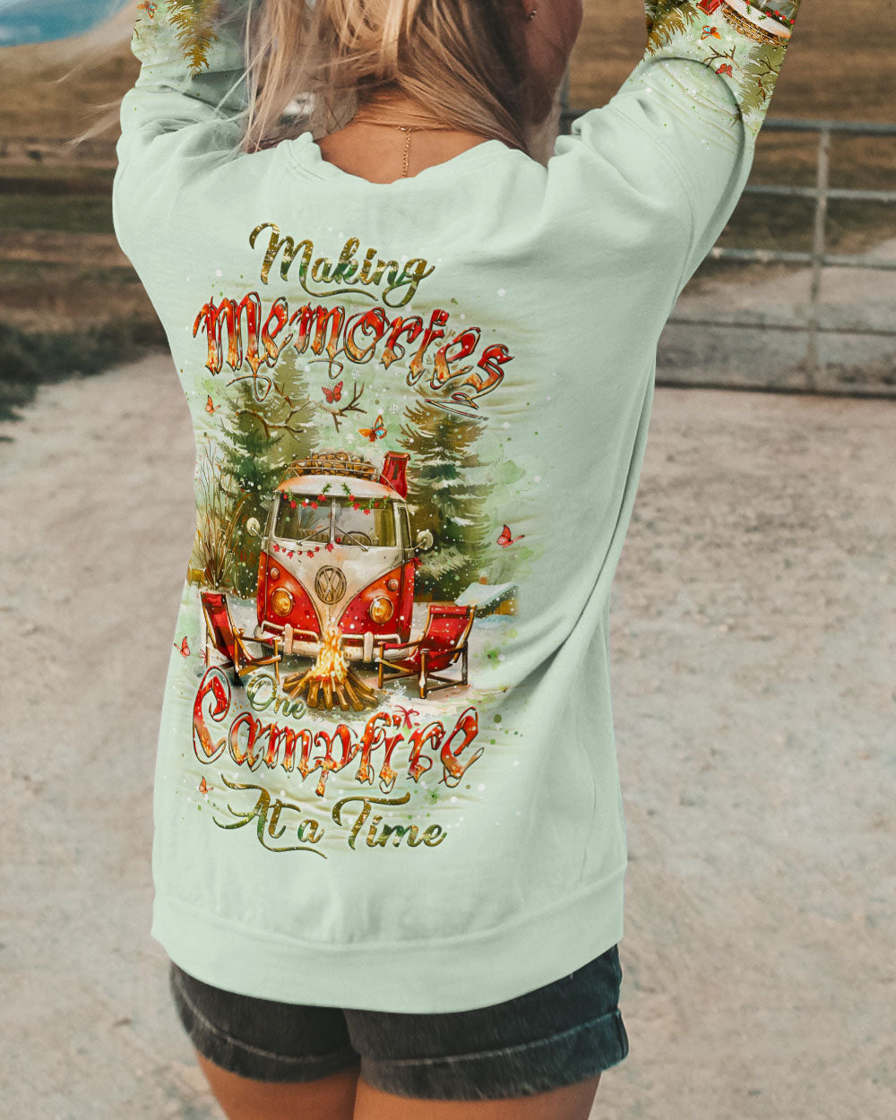 BLISSCORNERS MAKING MEMORIES ONE CAMPFIRE AT A TIME CHRISTMAS ALL OVER PRINT