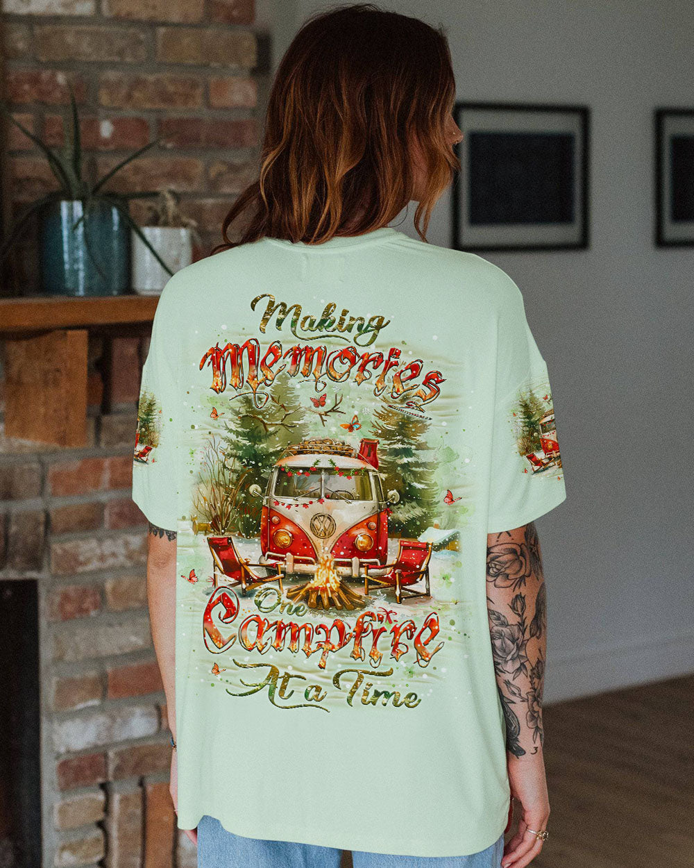 BLISSCORNERS MAKING MEMORIES ONE CAMPFIRE AT A TIME CHRISTMAS ALL OVER PRINT