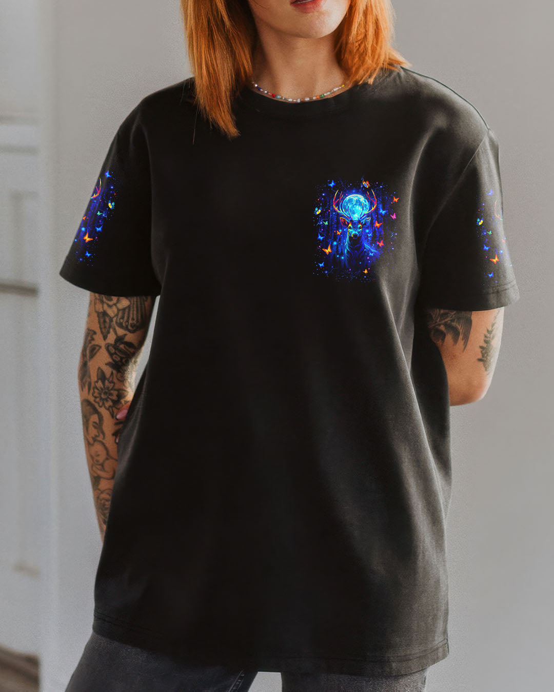 BLISSCORNERS HELLO DARKNESS MY OLD FRIEND DEER ALL OVER PRINT