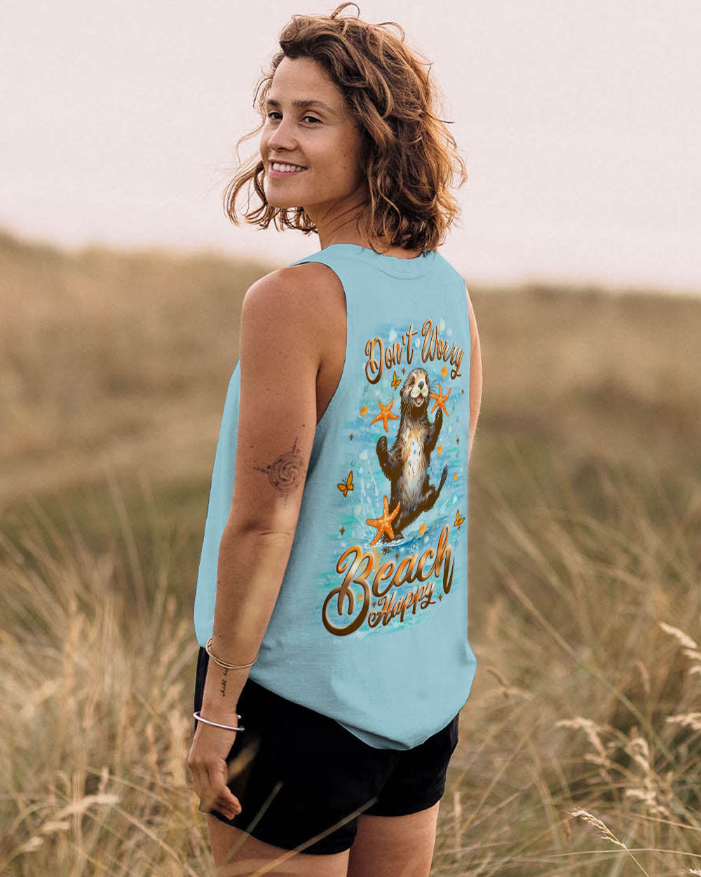 BLISSCORNERS DON'T WORRY BEACH HAPPY SEA OTTER ALL OVER PRINT