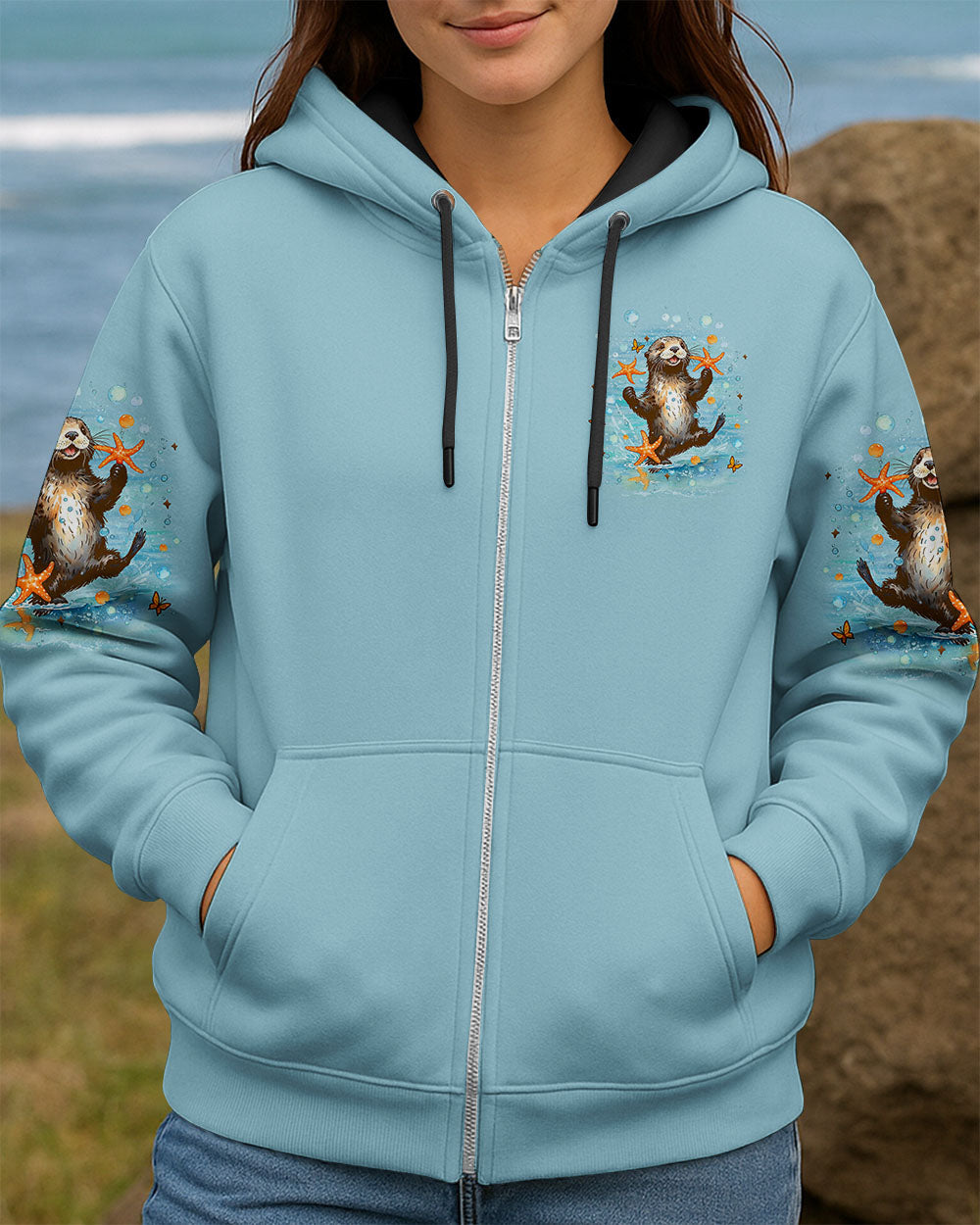 BLISSCORNERS DON'T WORRY BEACH HAPPY SEA OTTER ALL OVER PRINT