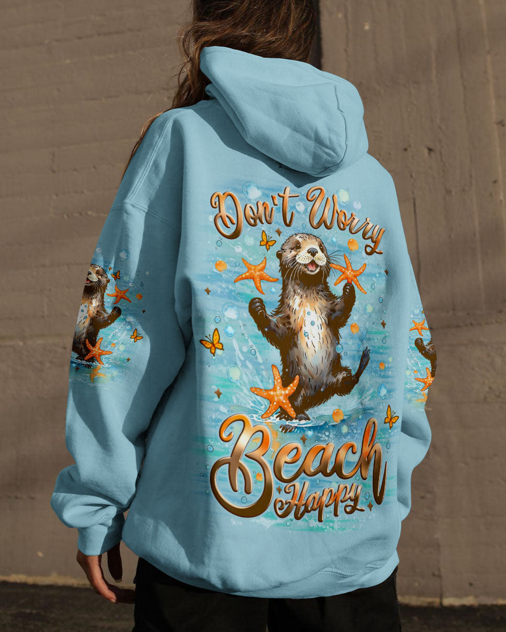 BLISSCORNERS DON'T WORRY BEACH HAPPY SEA OTTER ALL OVER PRINT