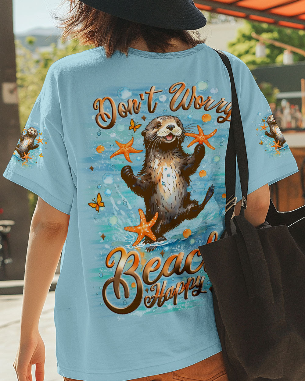 BLISSCORNERS DON'T WORRY BEACH HAPPY SEA OTTER ALL OVER PRINT