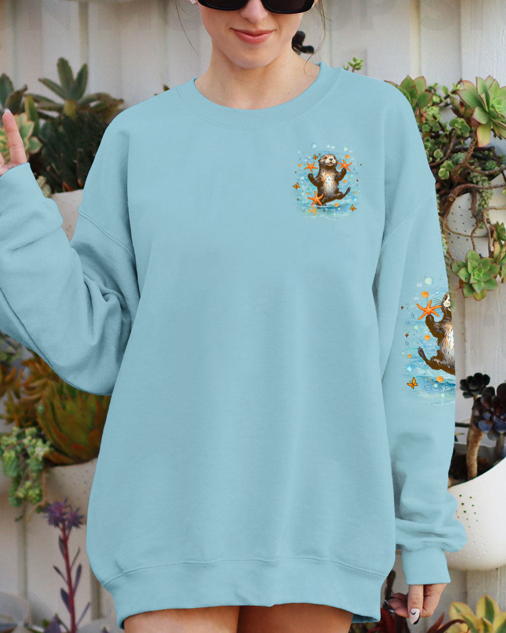 BLISSCORNERS DON'T WORRY BEACH HAPPY SEA OTTER ALL OVER PRINT