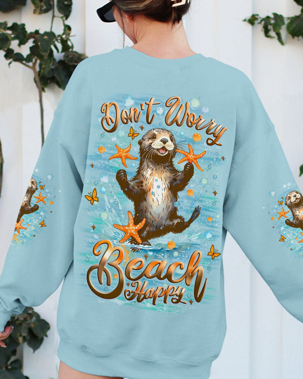 BLISSCORNERS DON'T WORRY BEACH HAPPY SEA OTTER ALL OVER PRINT