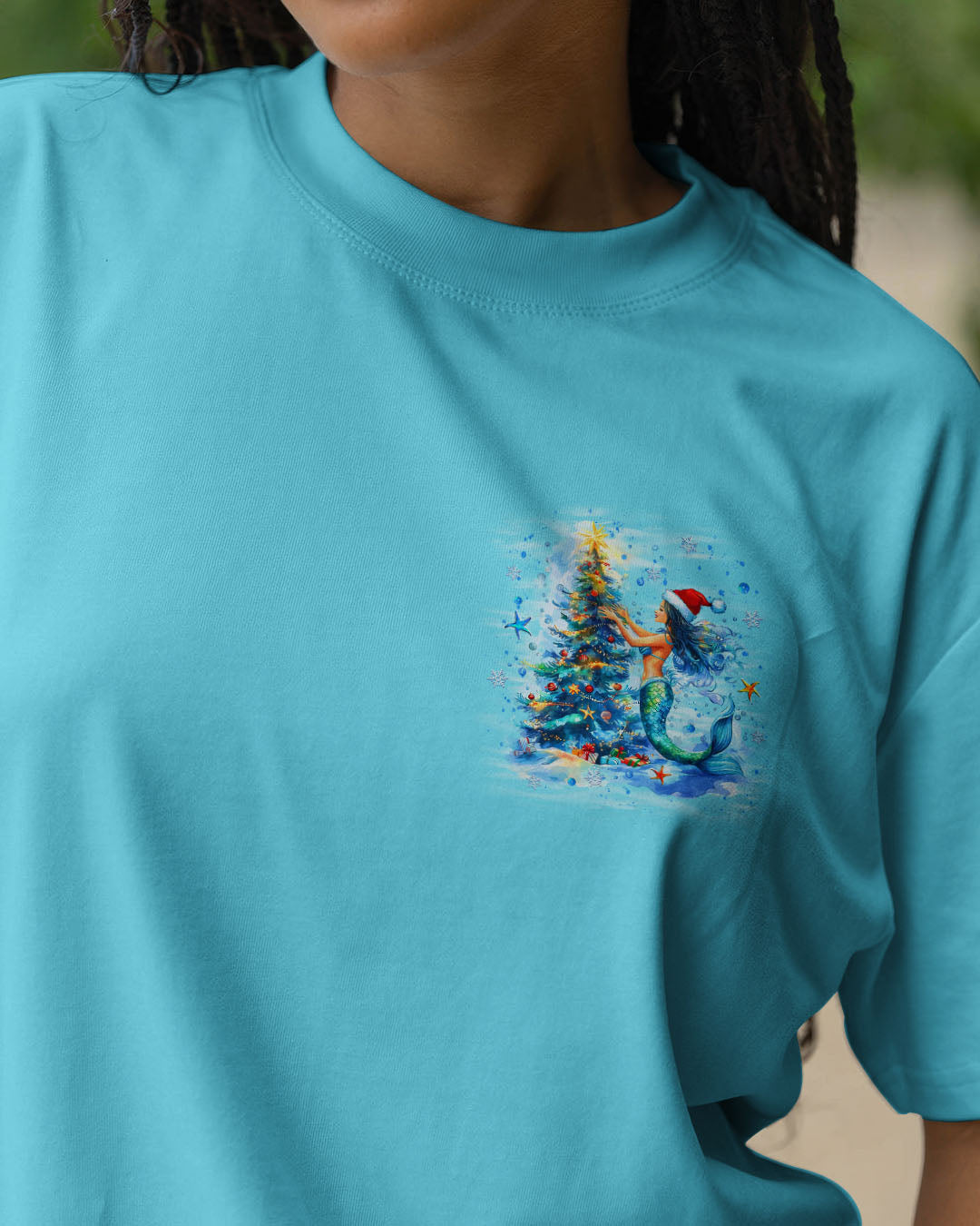 BLISSCORNERS HOLLY JOLLY MERMAID CHRISTMAS ALL OVER PRINT