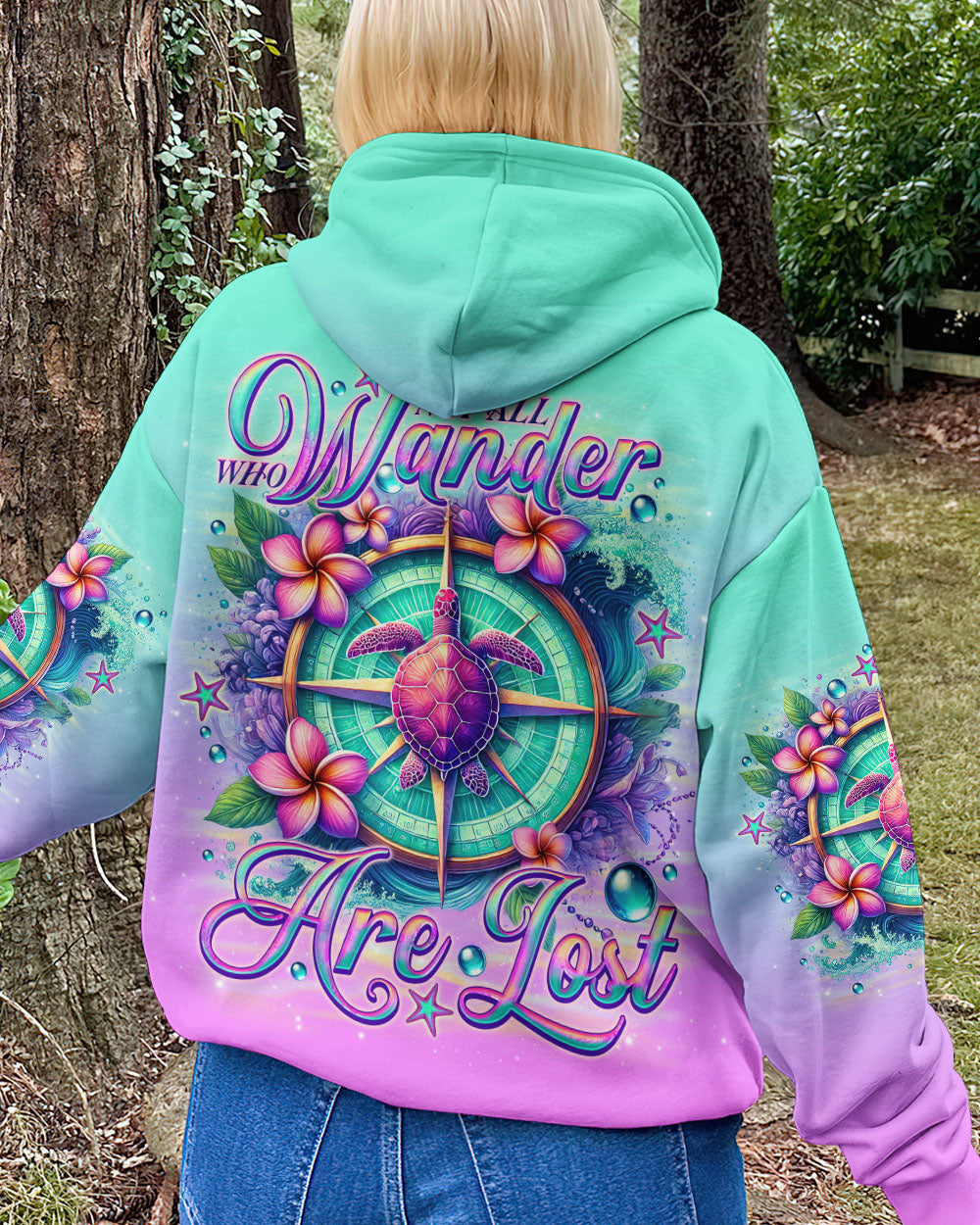 BLISSCORNERS NOT ALL WHO WANDER ARE LOST TURTLE ALL OVER PRINT