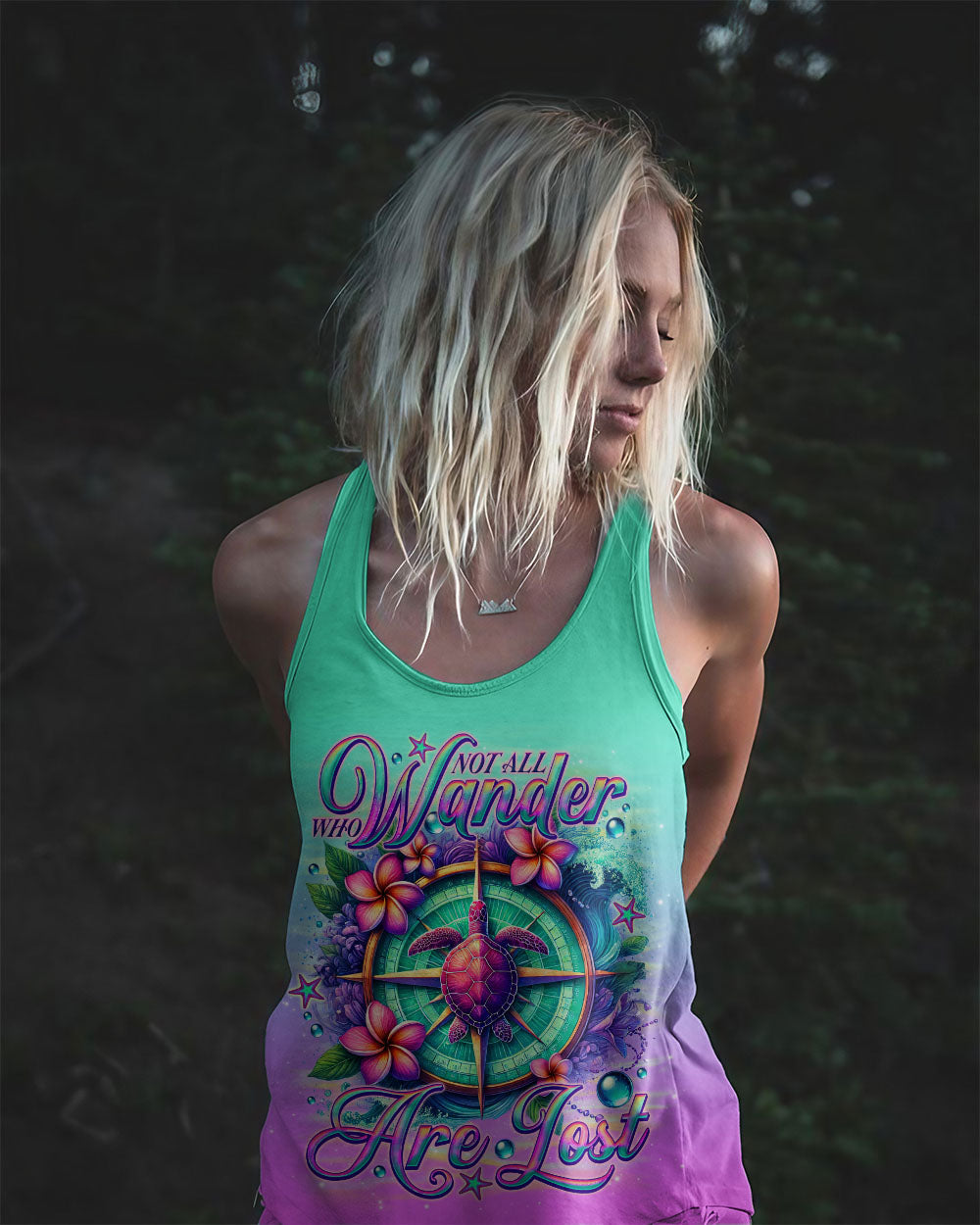 BLISSCORNERS NOT ALL WHO WANDER ARE LOST TURTLE ALL OVER PRINT