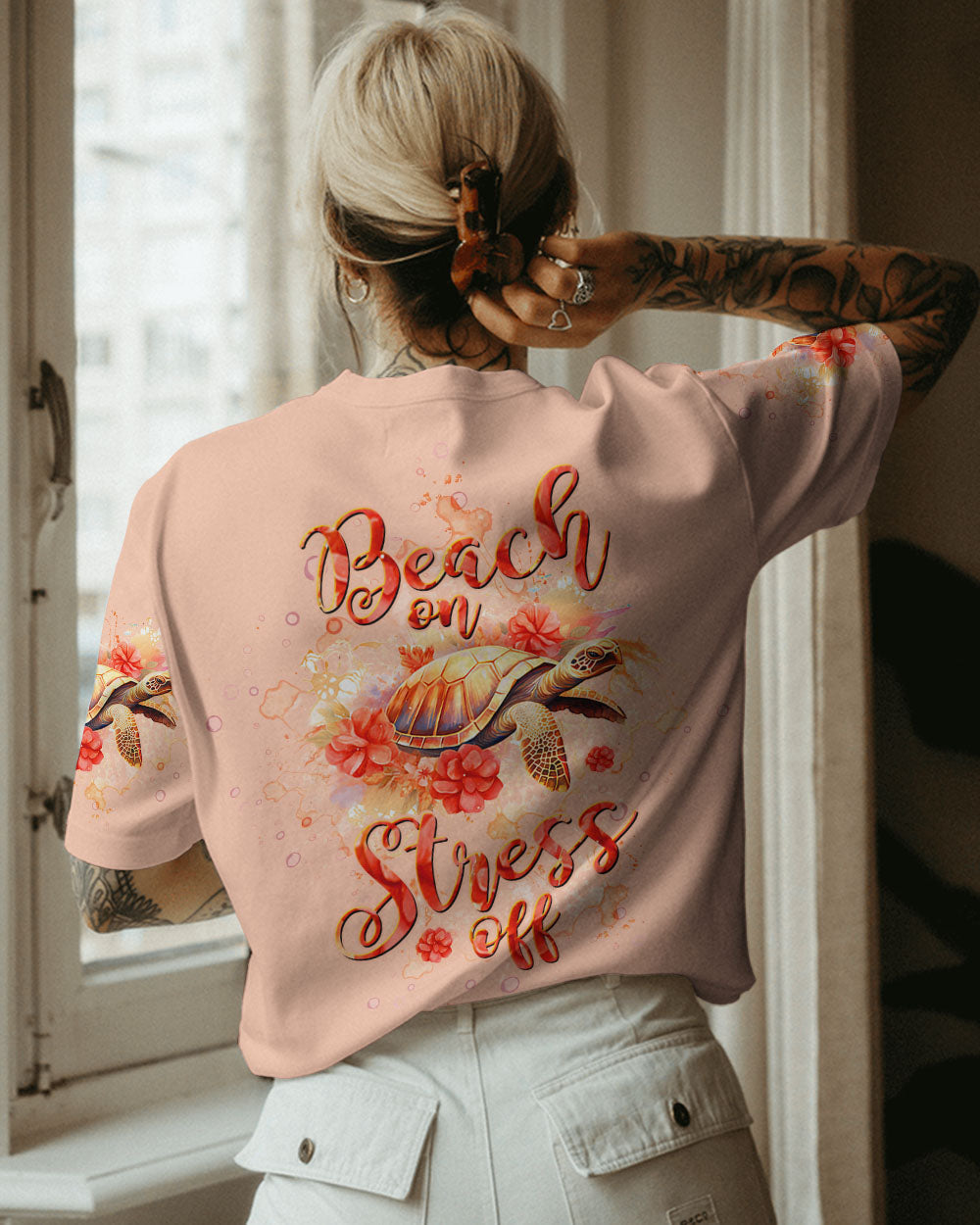 BLISSCORNERS BEACH ON STRESS OFF TURTLE ALL OVER PRINT