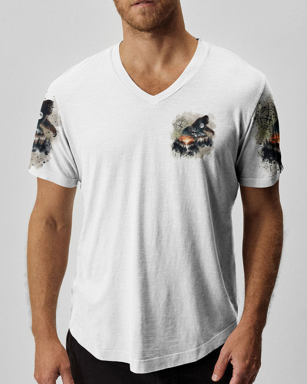 BLISSCORNERS NOT ALL WHO WANDER ARE LOST BIGFOOT COMPASS ALL OVER PRINT