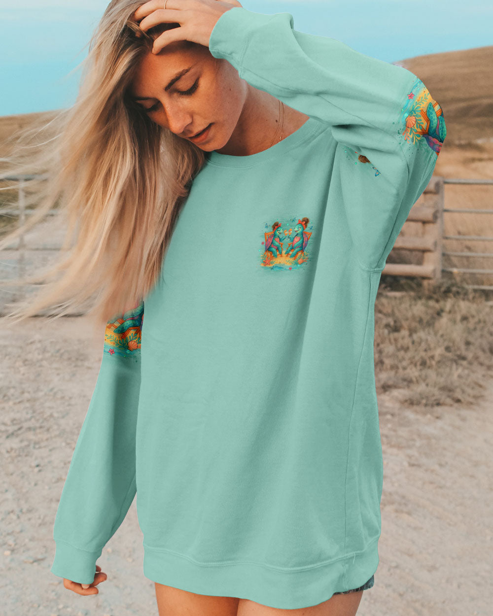 BLISSCORNERS SOME GIRLS ARE JUST BORN TURTLE ALL OVER PRINT