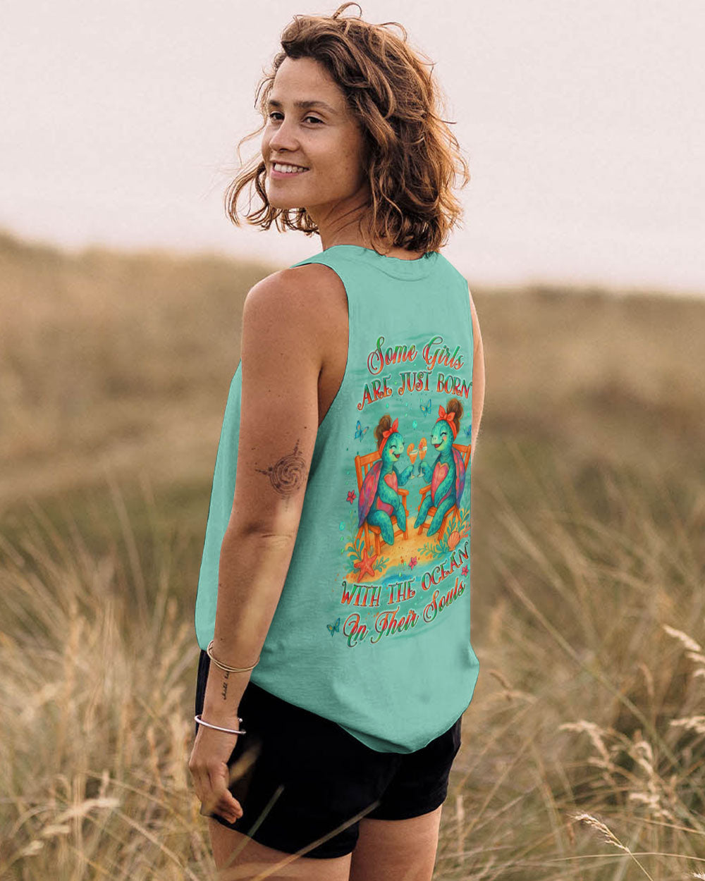 BLISSCORNERS SOME GIRLS ARE JUST BORN TURTLE ALL OVER PRINT