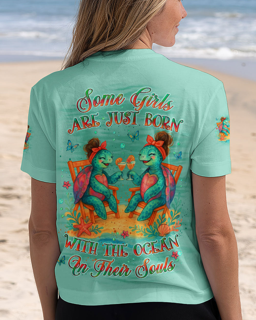 BLISSCORNERS SOME GIRLS ARE JUST BORN TURTLE ALL OVER PRINT
