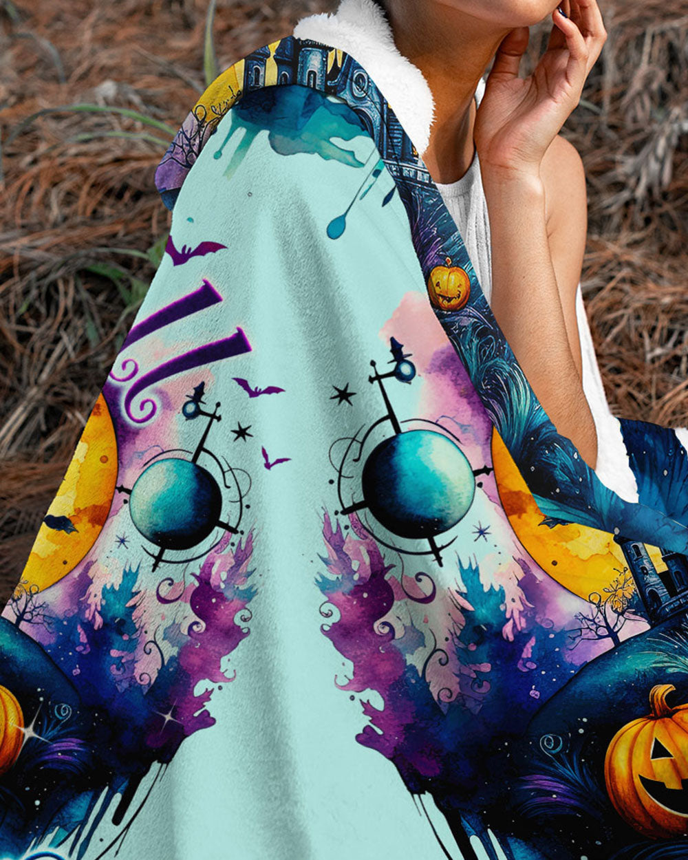 BLISSCORNERS NOT ALL WHO WANDER ARE LOST HALLOWEEN SHERPA BLANKET
