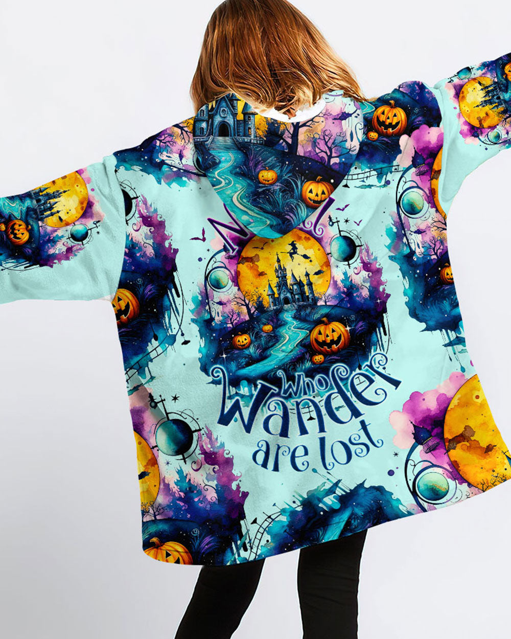 BLISSCORNERS NOT ALL WHO WANDER ARE LOST HALLOWEEN SHERPA BLANKET
