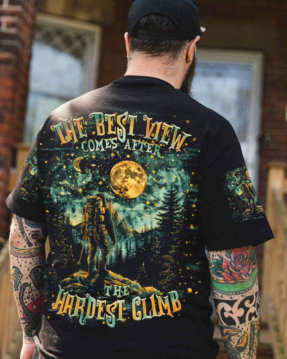 BLISSCORNERS THE BEST VIEW COMES AFTER BIGFOOT HIKING ALL OVER PRINT