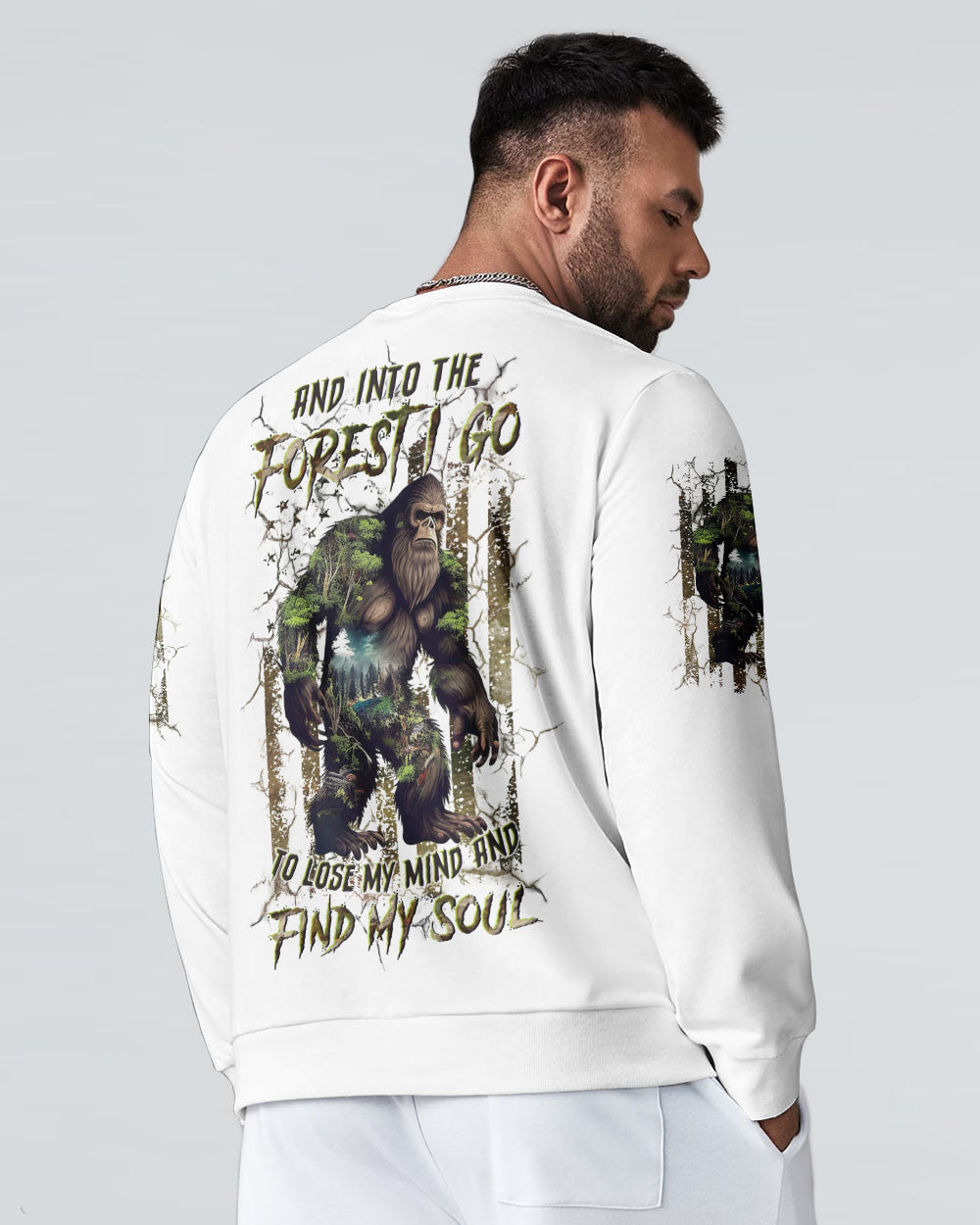 BLISSCORNERS AND INTO THE FOREST I GO BIGFOOT ALL OVER PRINT