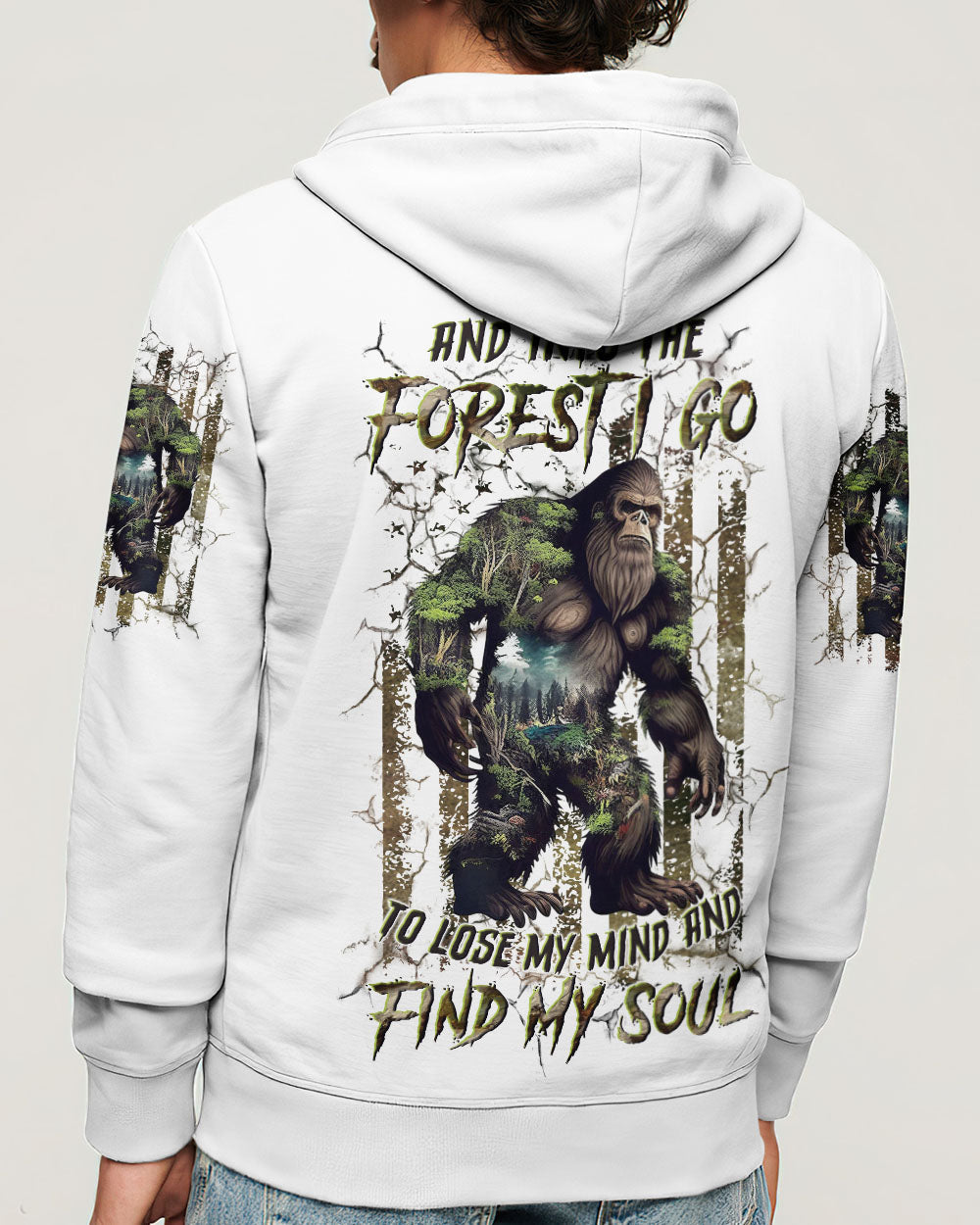 BLISSCORNERS AND INTO THE FOREST I GO BIGFOOT ALL OVER PRINT