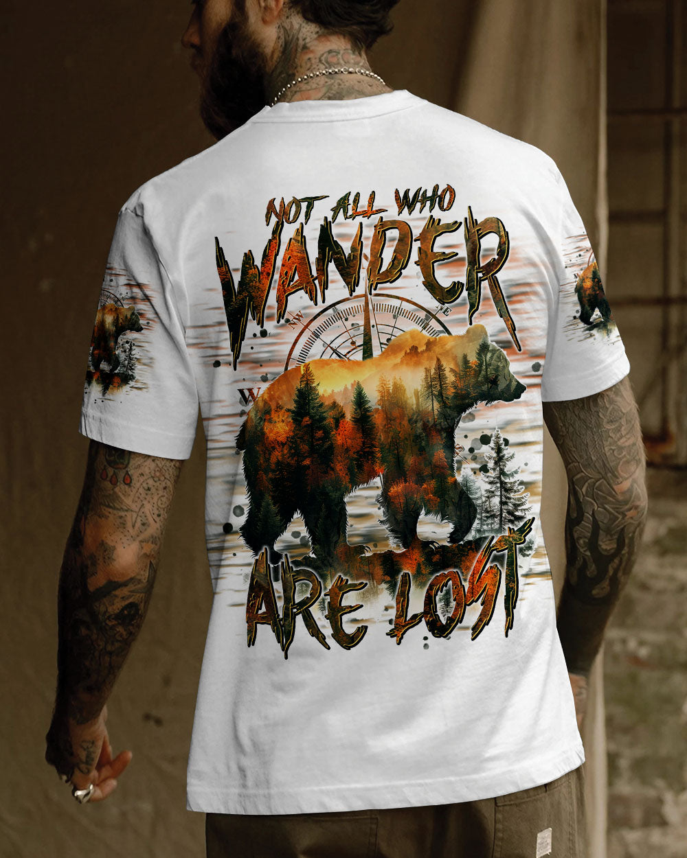 BLISSCORNERS NOT ALL WHO WANDER ARE LOST BEAR HUNTING ALL OVER PRINT