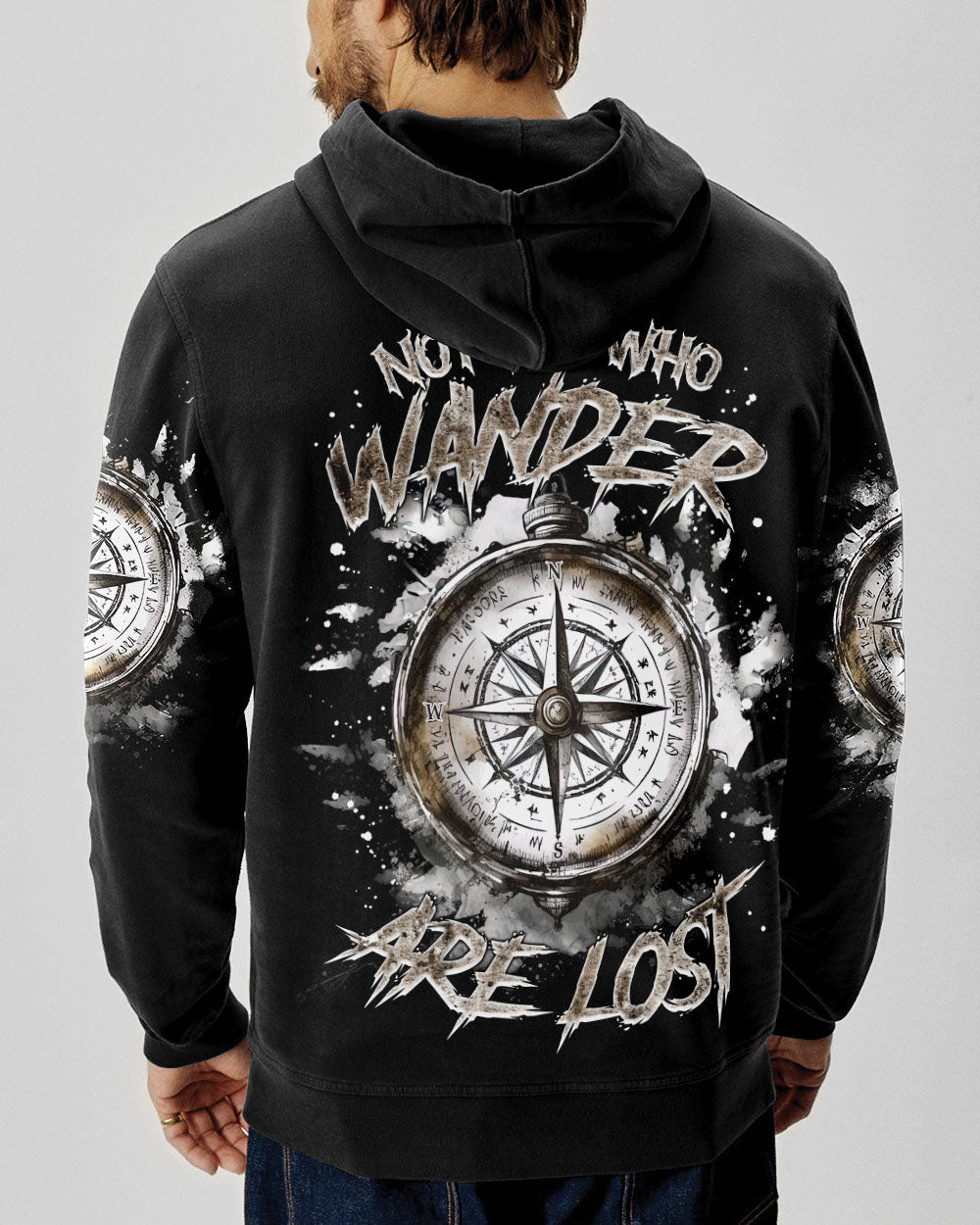BLISSCORNERS NOT ALL WHO WANDER ARE LOST COMPASS ALL OVER PRINT