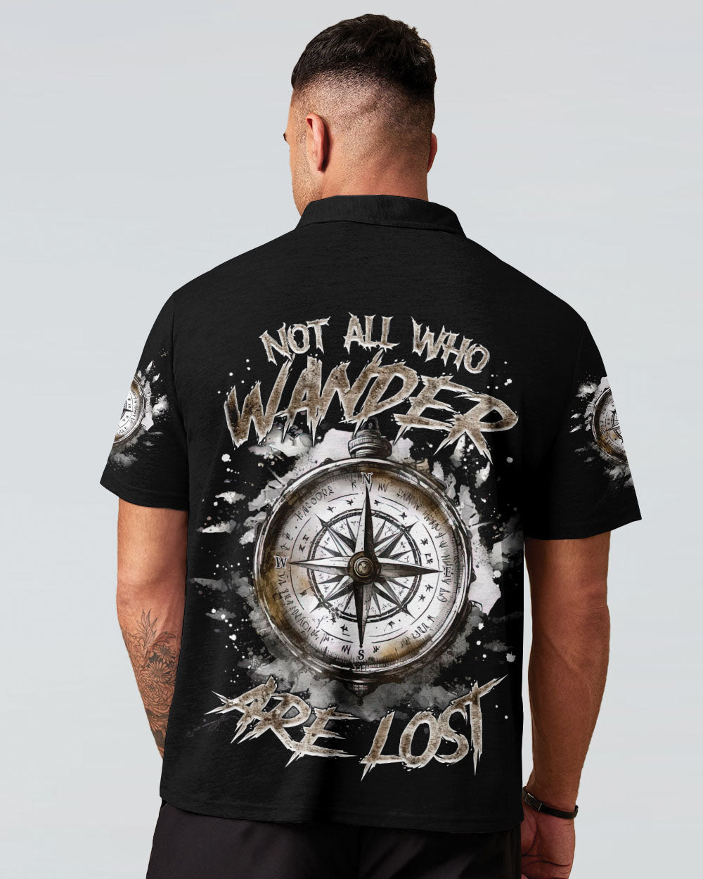 BLISSCORNERS NOT ALL WHO WANDER ARE LOST COMPASS ALL OVER PRINT