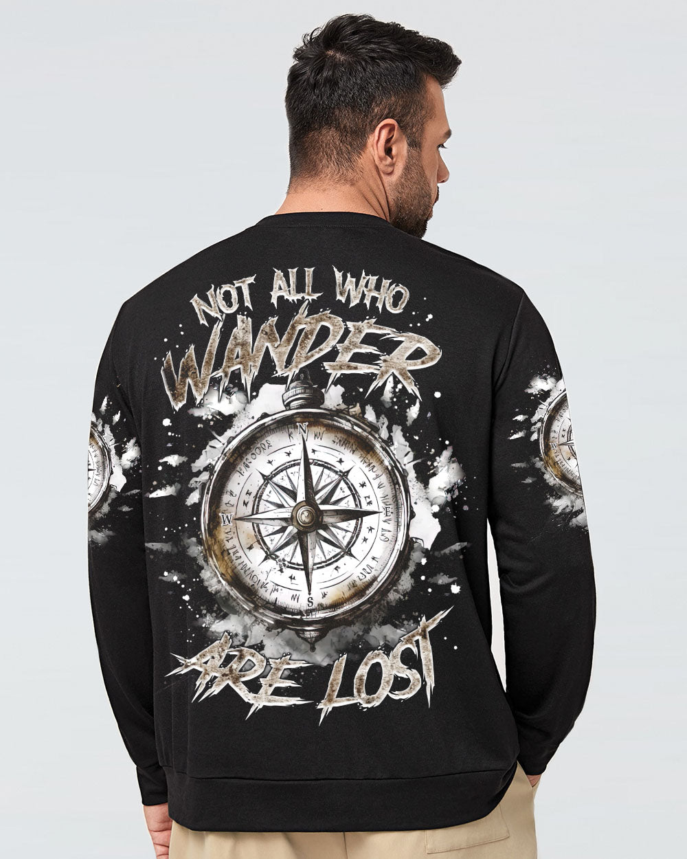 BLISSCORNERS NOT ALL WHO WANDER ARE LOST COMPASS ALL OVER PRINT