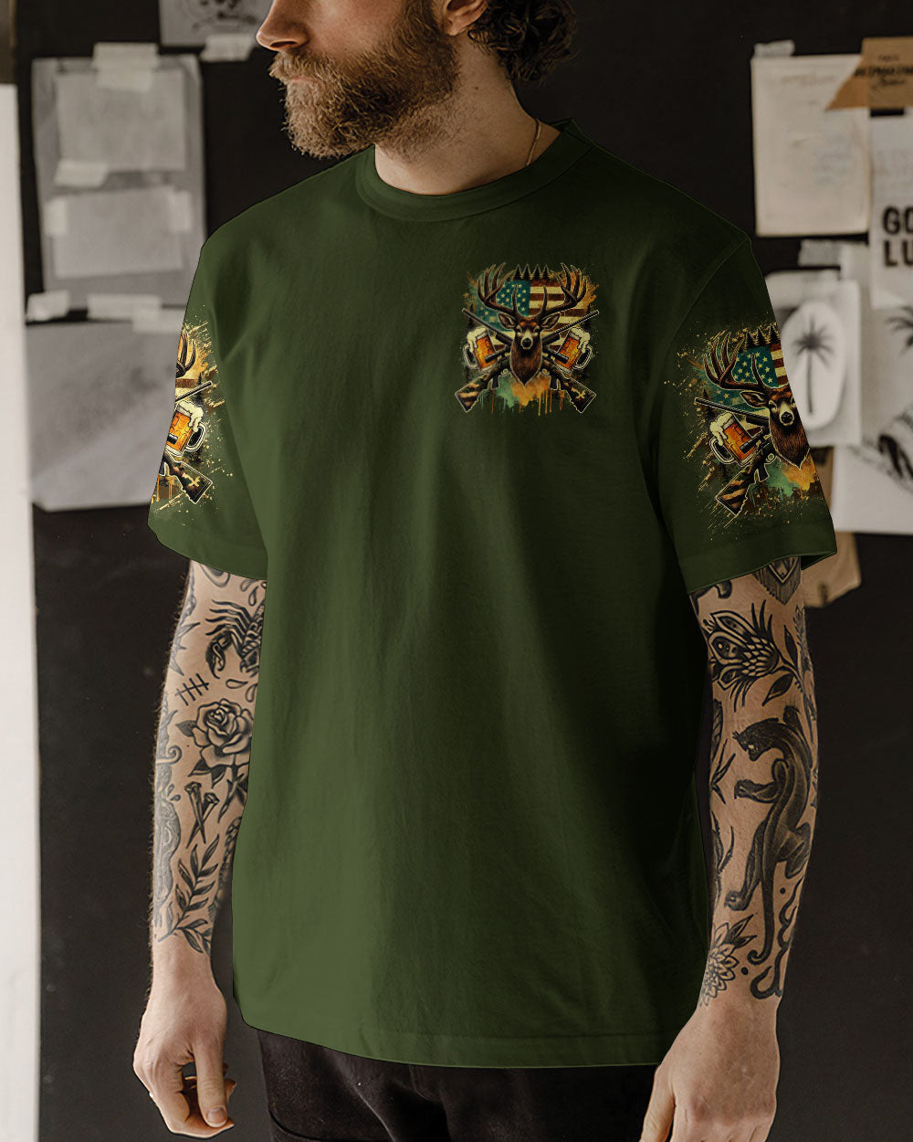 BLISSCORNERS WEEKEND FORECAST DEER HUNTING WITH A CHANCE OF BEER DRINKING ALL OVER PRINT