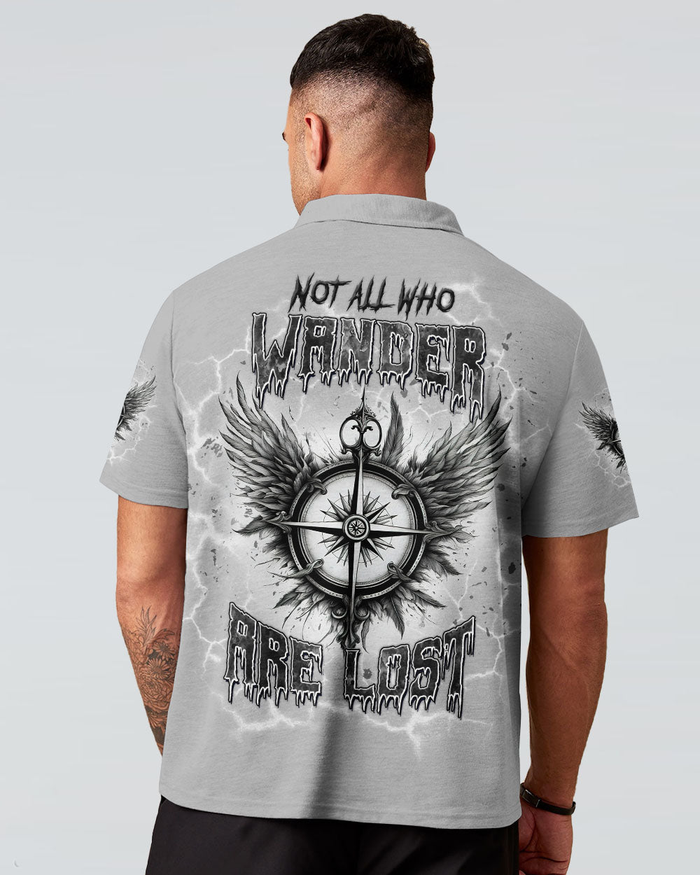 BLISSCORNERS NOT ALL WHO WANDER ARE LOST COMPASS ALL OVER PRINT