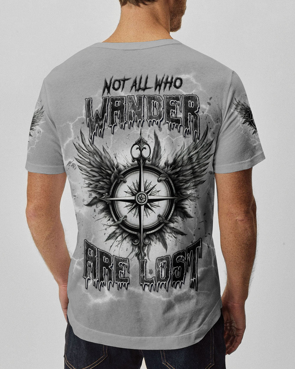 BLISSCORNERS NOT ALL WHO WANDER ARE LOST COMPASS ALL OVER PRINT