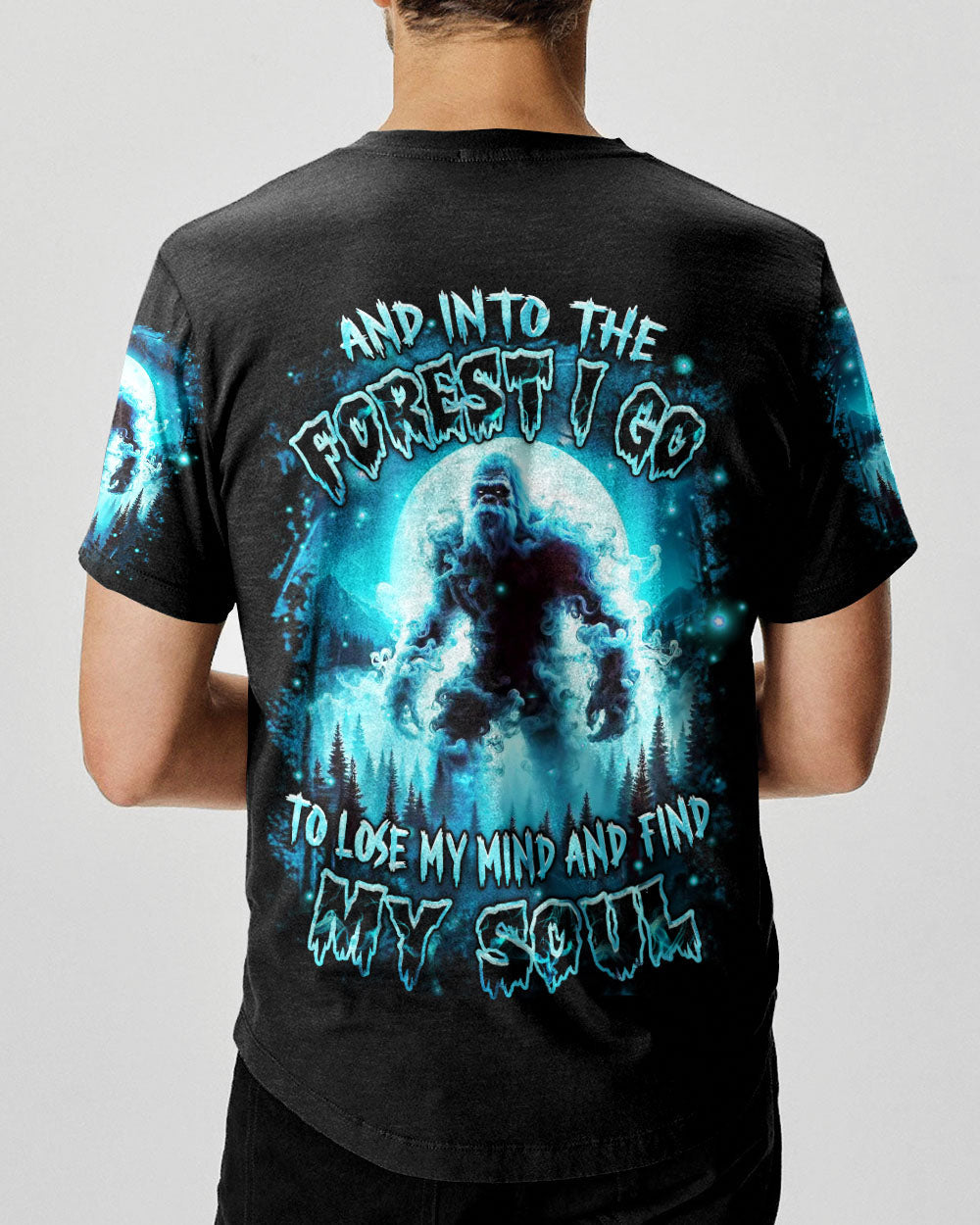 BLISSCORNERS AND INTO THE FOREST I GO BIGFOOT ALL OVER PRINT