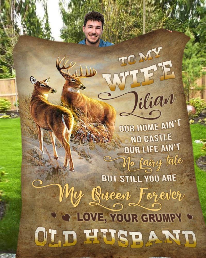 Blisscorners My Queen Forever Husband To Wife & Deer Blanket Hunting To My Wife PT