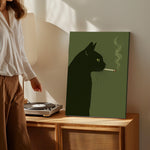 Blisscorners Black Cat Smoking Canvas Funny Retro Cat Wall Art3 LM2611