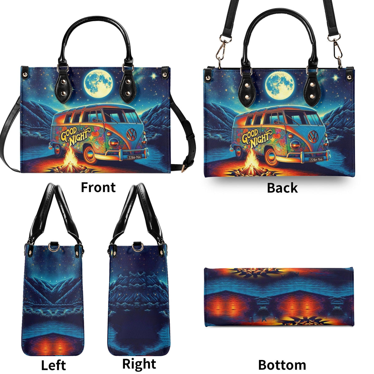 BLISSCORNERS CAMPING NIGHT LEATHER HANDBAG