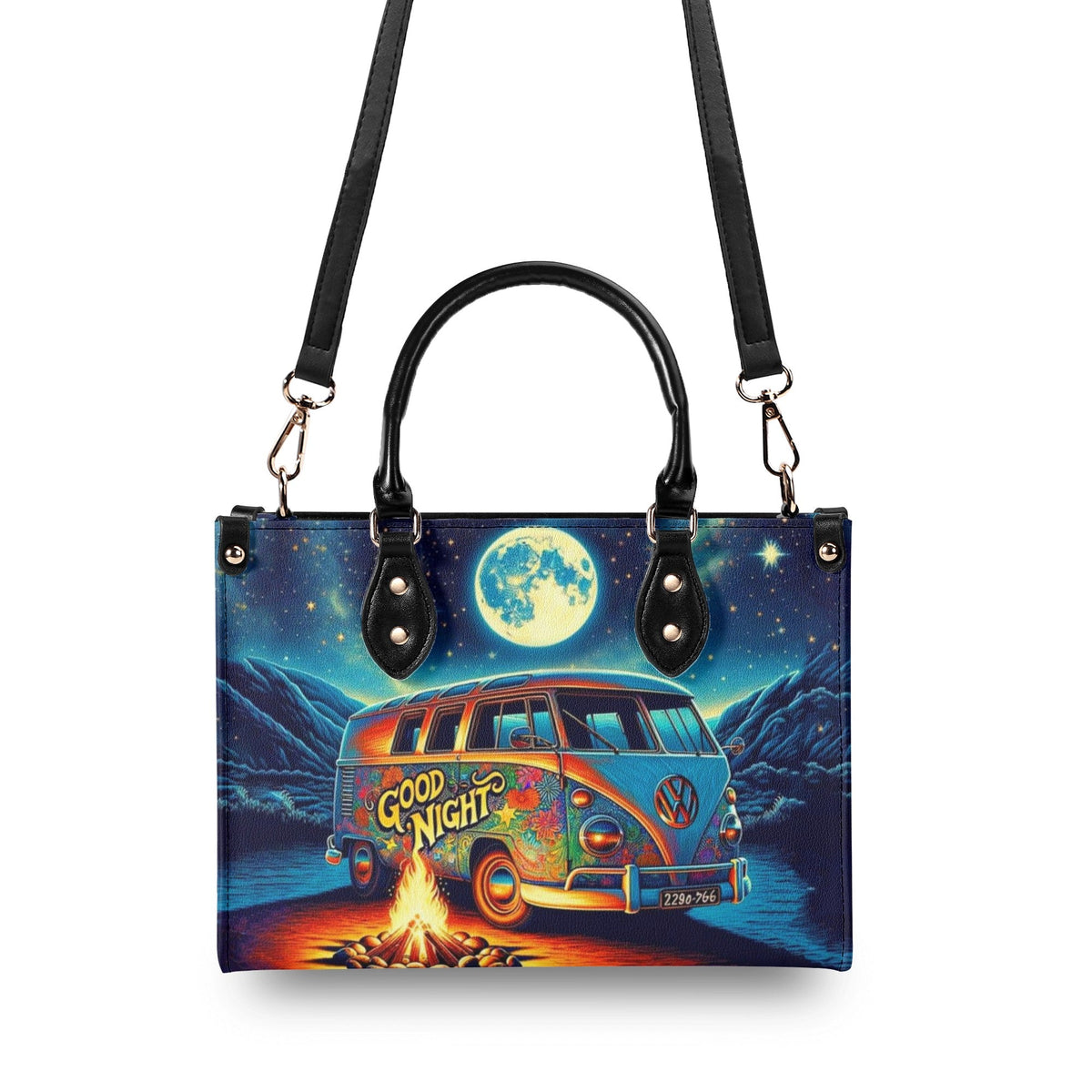 BLISSCORNERS CAMPING NIGHT LEATHER HANDBAG