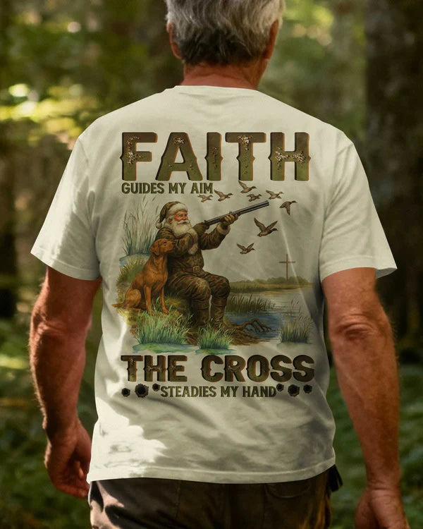 Blisscorners Faith Guides My Aim The Cross Steadies My Hand Shirt, Personalized Hunting 3D Shirt