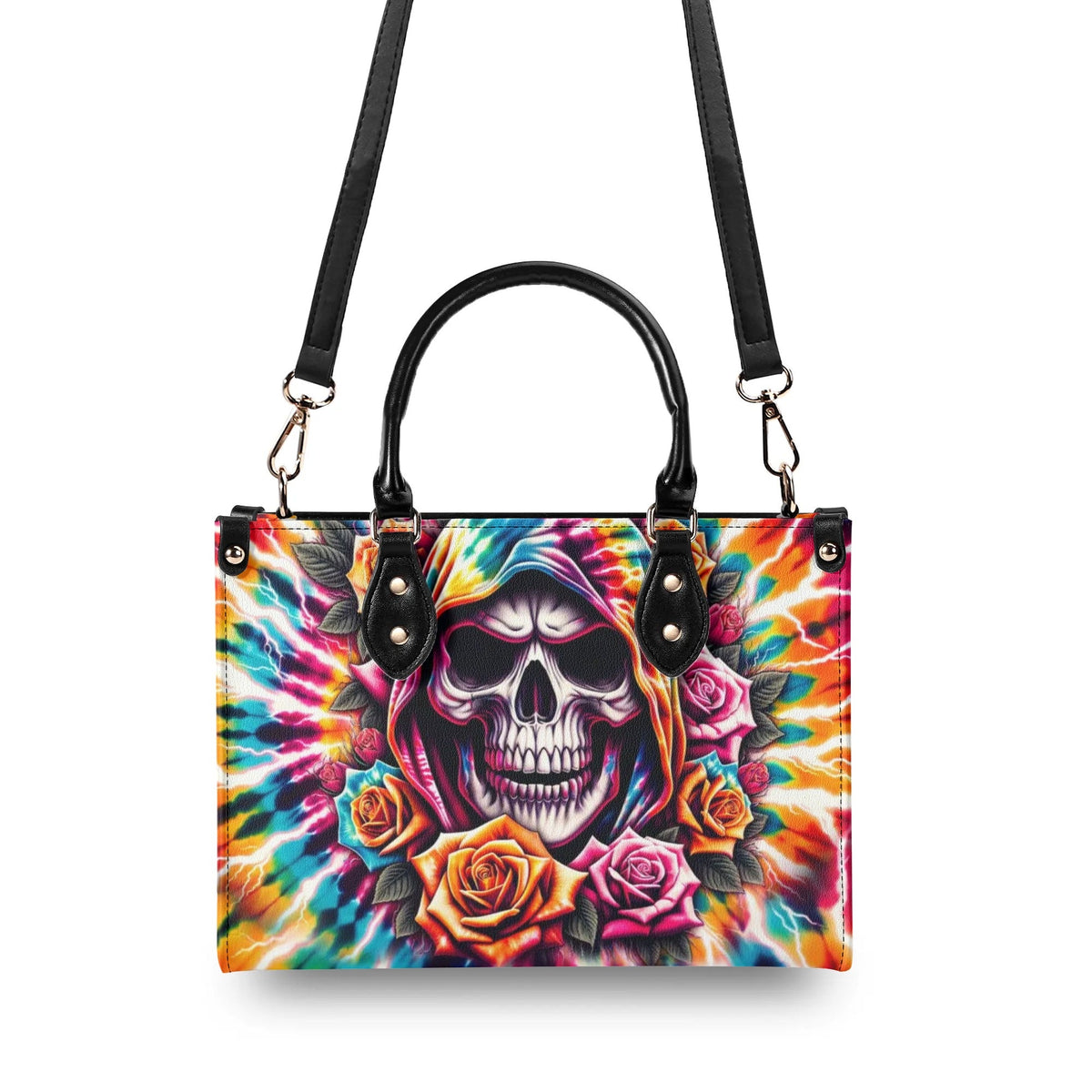BLISSCORNERS REAPER ROSE TIE DYE LEATHER HANDBAG