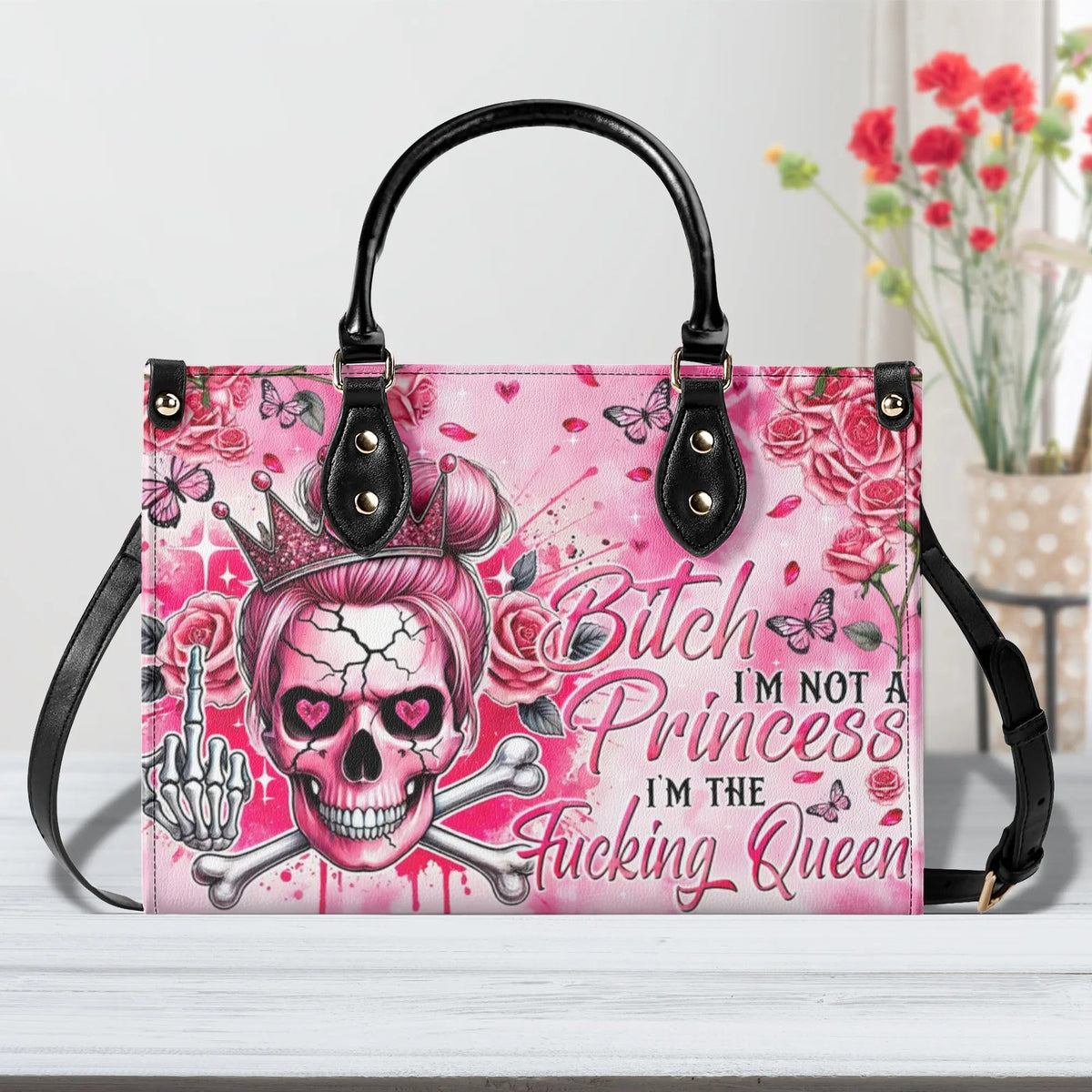 BLISSCORNERS I'M NOT A PRINCESS LEATHER HANDBAG