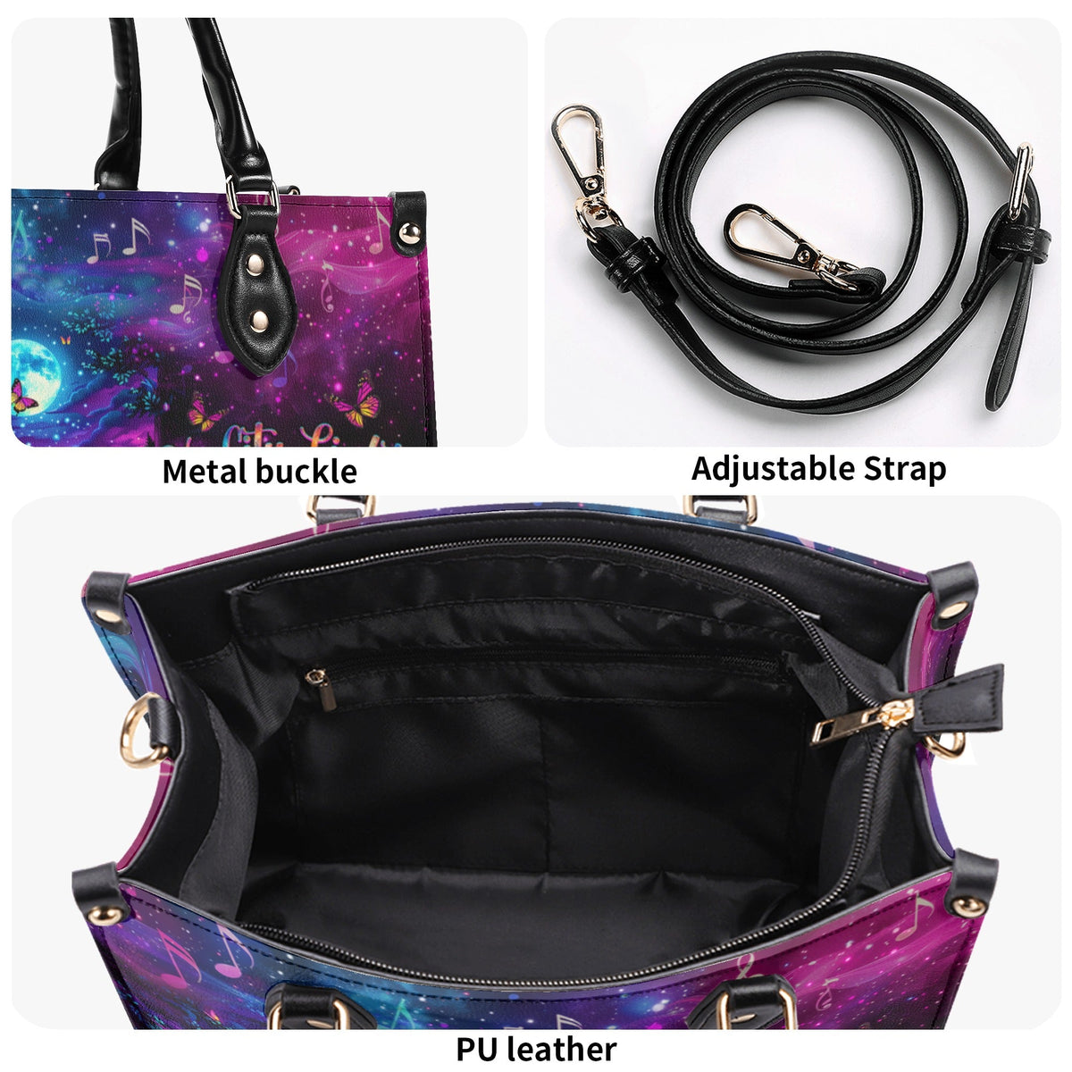 BLISSCORNERS NO CITY LIGHTS JUST CAMPFIRE NIGHTS LEATHER HANDBAG