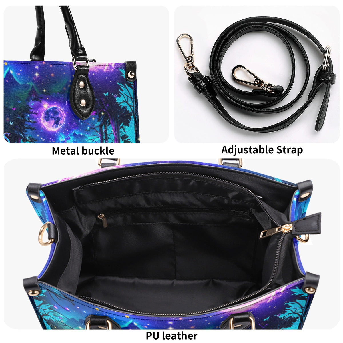 BLISSCORNERS AND INTO THE CAMPSITES I GO  LEATHER HANDBAG