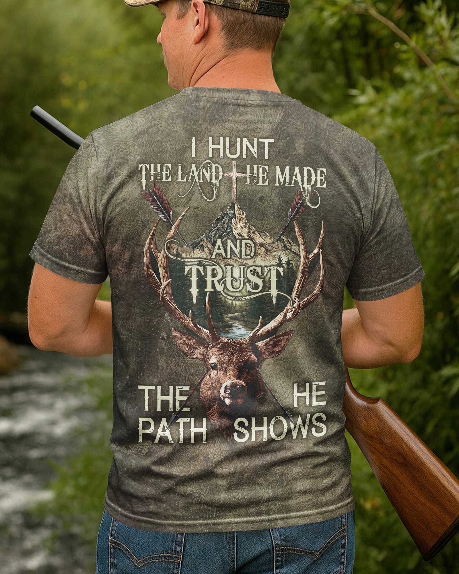 Blisscorners I Hunt The Land Shirt, Personalized Hunting 3D Shirt