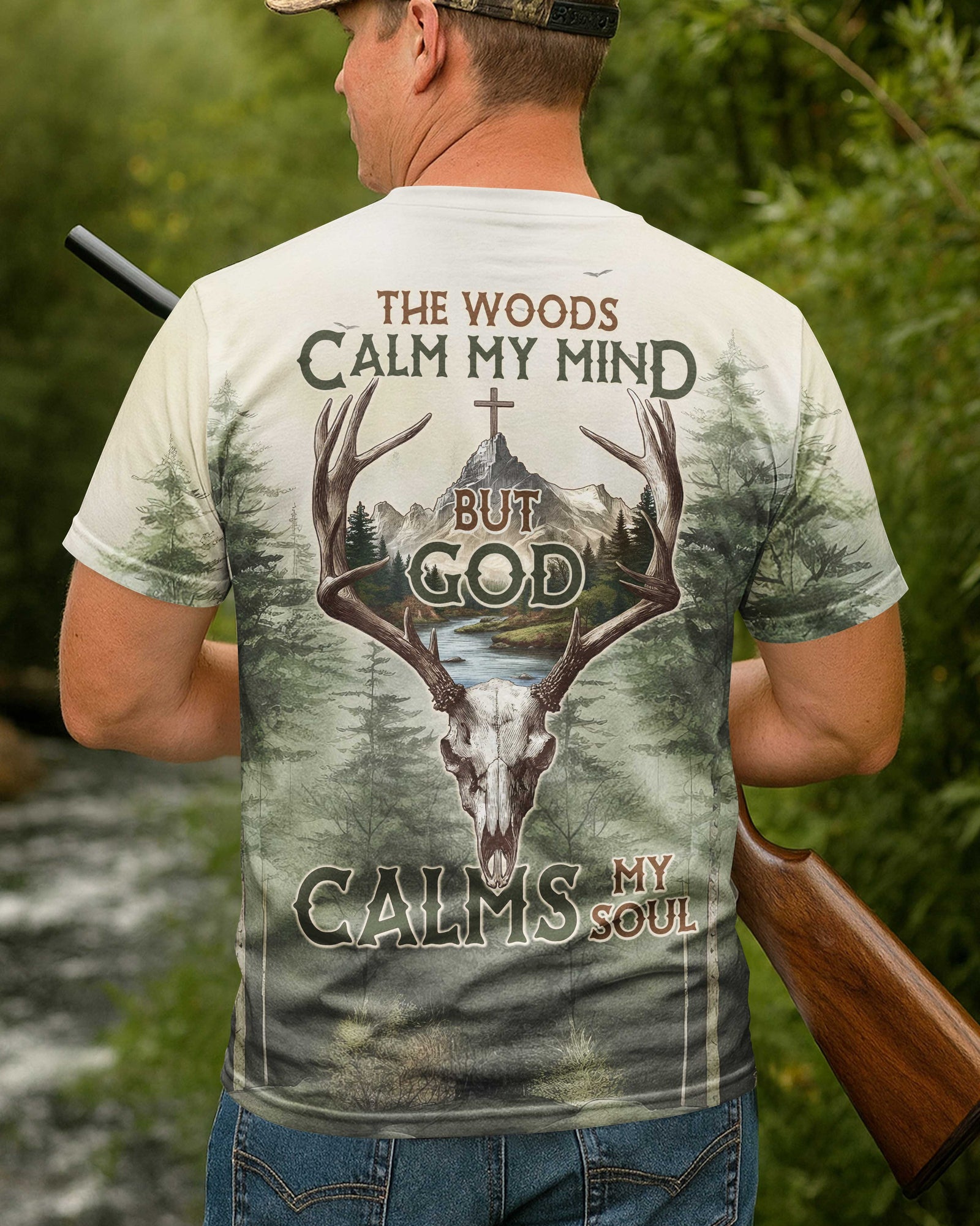 Blisscorners The Woods Calm My Mind Shirt, Personalized Hunting 3D Shirt