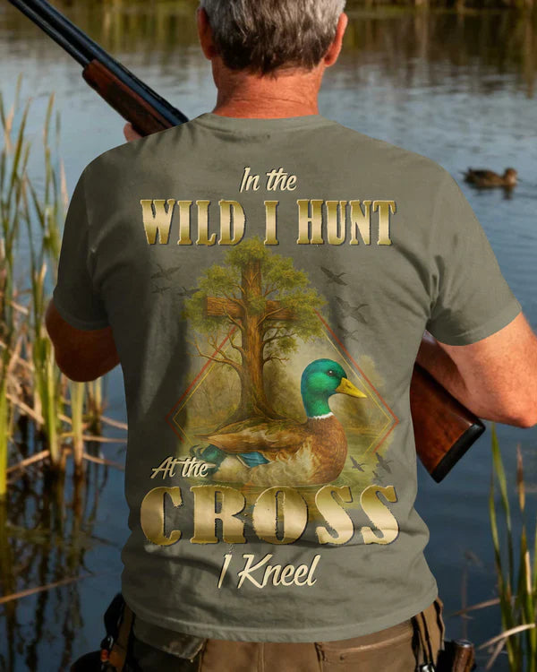 Blisscorners In The Wild I Hunt At The Cross I Kneel Shirt, Personalized Hunting 3D Shirt
