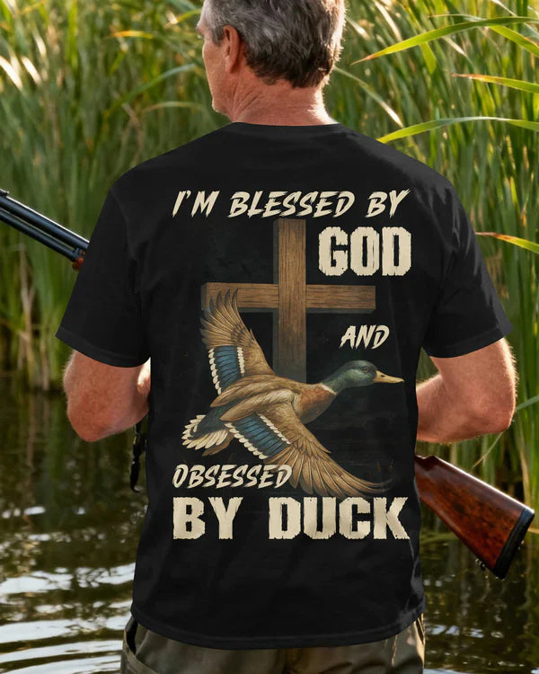Blisscorners I'm Blessed By God And Obsessed By Duck Shirt, Personalized Hunting 3D Shirt