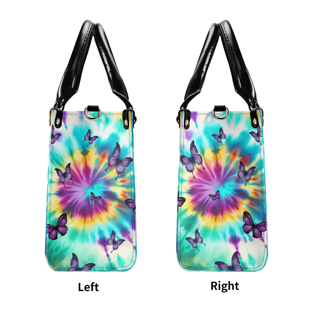 BLISSCORNERS SHE IS SUNSHINE REAPER SUNFLOWER TIE DYE LEATHER HANDBAG