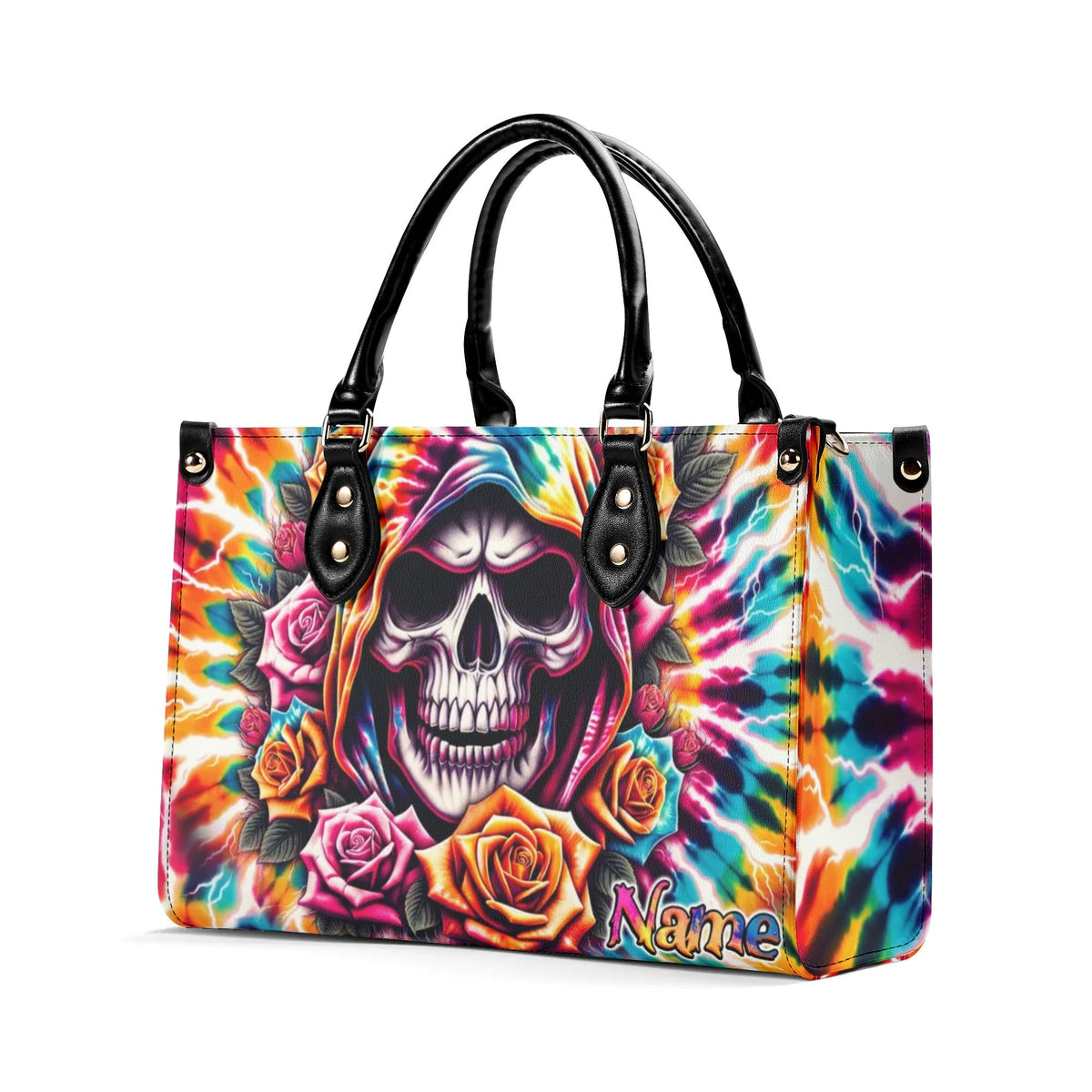 BLISSCORNERS REAPER ROSE TIE DYE LEATHER HANDBAG