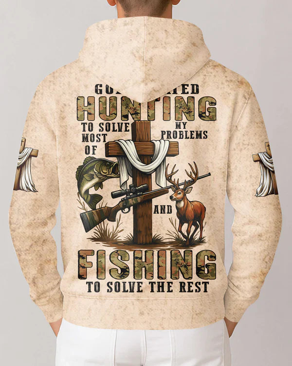 Blisscorners God Created Hunting To Solve Most Of My Problems And Fishing Shirt, Personalized Hunting 3D Shirt