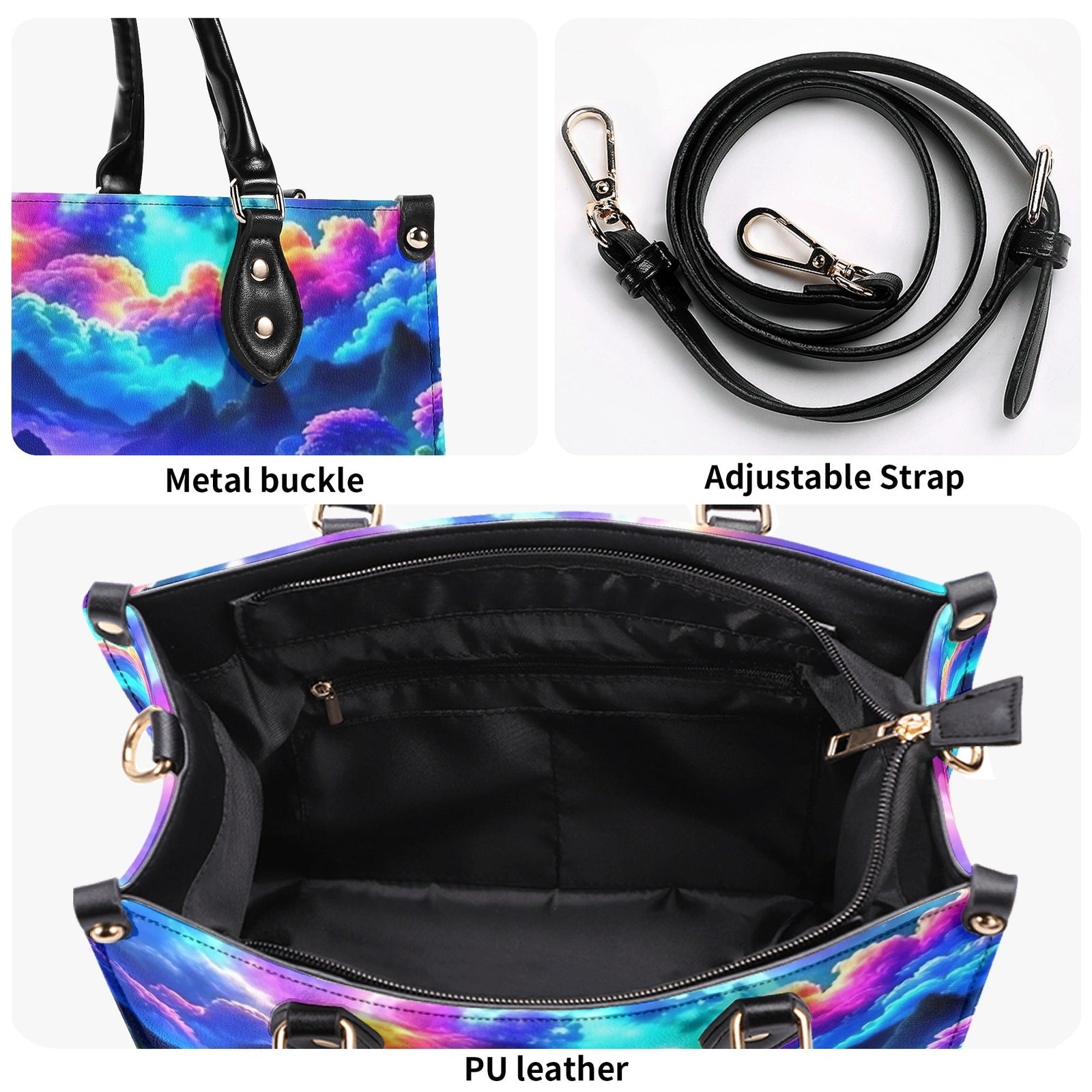 BLISSCORNERS GLOWING NATURE SCENE LEATHER HANDBAG