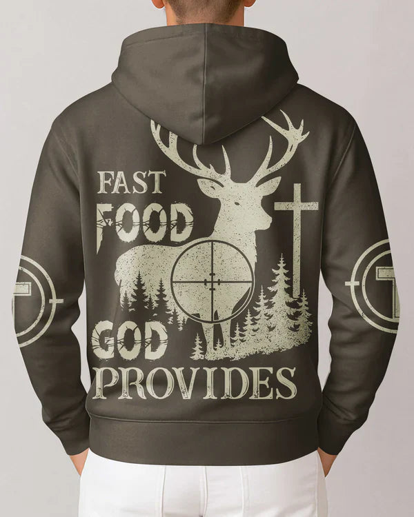 Blisscorners Fast Food God Provides Shirt, Personalized Hunting 3D Shirt