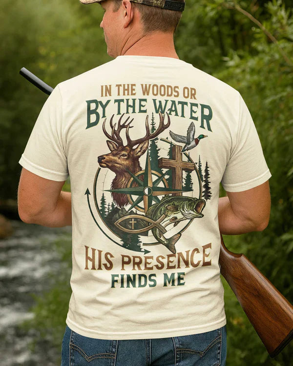 Blisscorners In The Woods Or By The Water Shirt, Personalized Hunting 3D Shirt - Beige