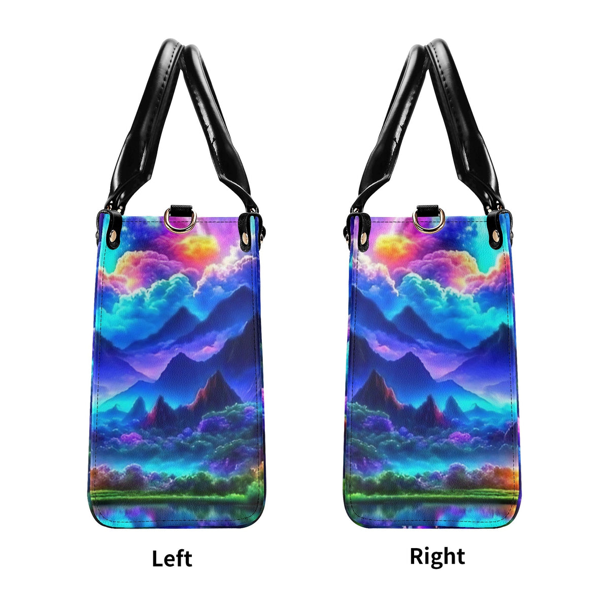 BLISSCORNERS GLOWING NATURE SCENE LEATHER HANDBAG